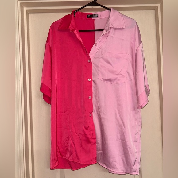 Pink Color Block PJ set - Picture 2 of 9